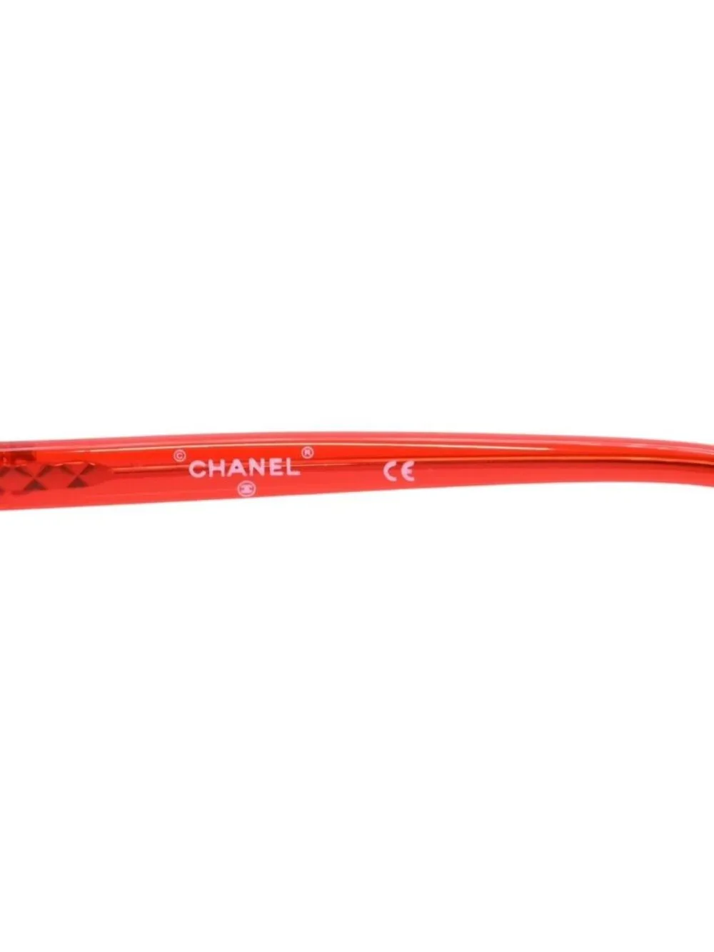 Chanel Sunglasses Eyewear CC Logo Clear Red Acetate